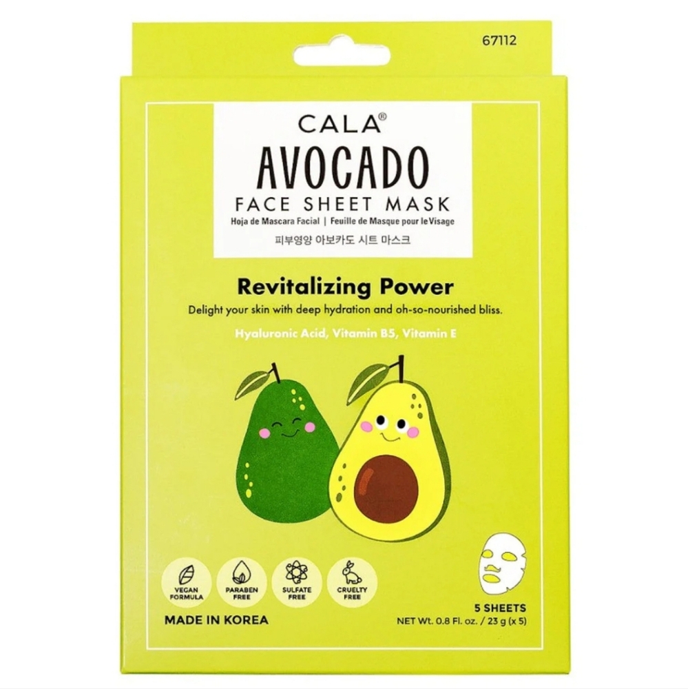 Cala Korean Avocado Face Sheet Mask Set (5) New